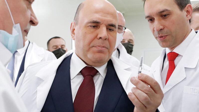 Премьер-министр РФ М. Мишустин открыл линию розлива вакцины "ЭпиВакКорона" - «Россия сегодня», 800, 13.09.2021